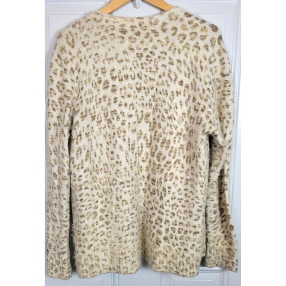 Cynthia Rowley Animal Print Eyelash Open Front Cardigan Sweater Size XL - Picture 7 of 7